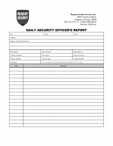 security guard log sheet